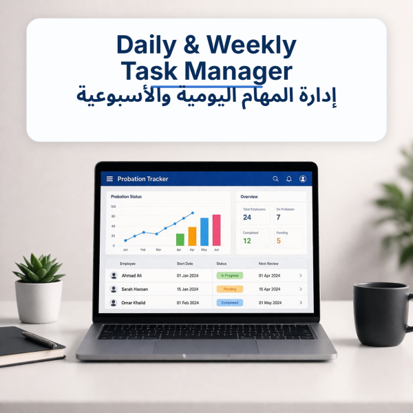 06_daily_weekly_task_manager ملف إدارة المهام اليومية والأسبوعية | Daily & Weekly Task Manager excel